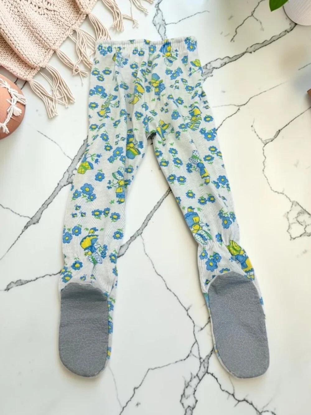 Vintage Carter's Girls Size 2 Years Matching Footed Snap Button Pajamas Floral